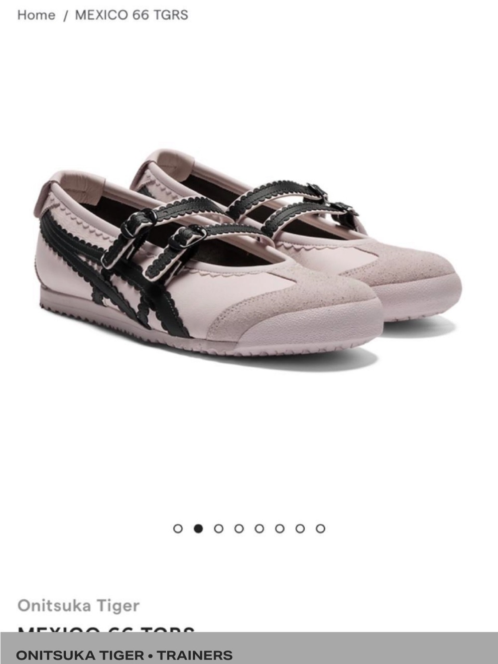 Onitsuka Tiger by Asics Pink and Black Mary Jane Flats